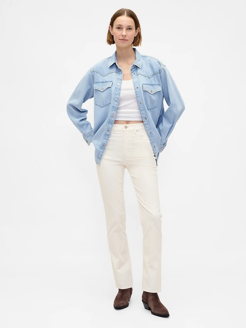 High Rise Corduroy '90s Slim Straight Pants