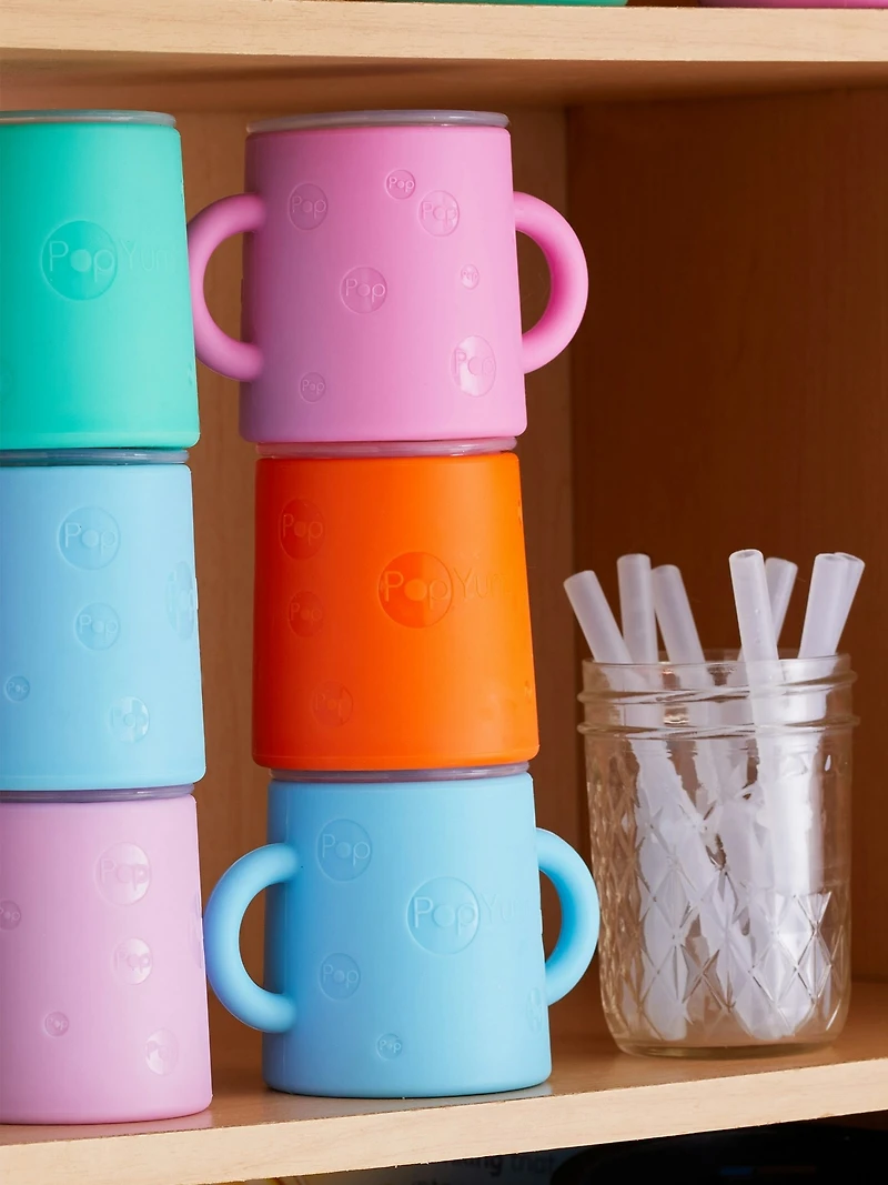 PopYum Baby and Toddler Silicone Training Cup 2-Pack
