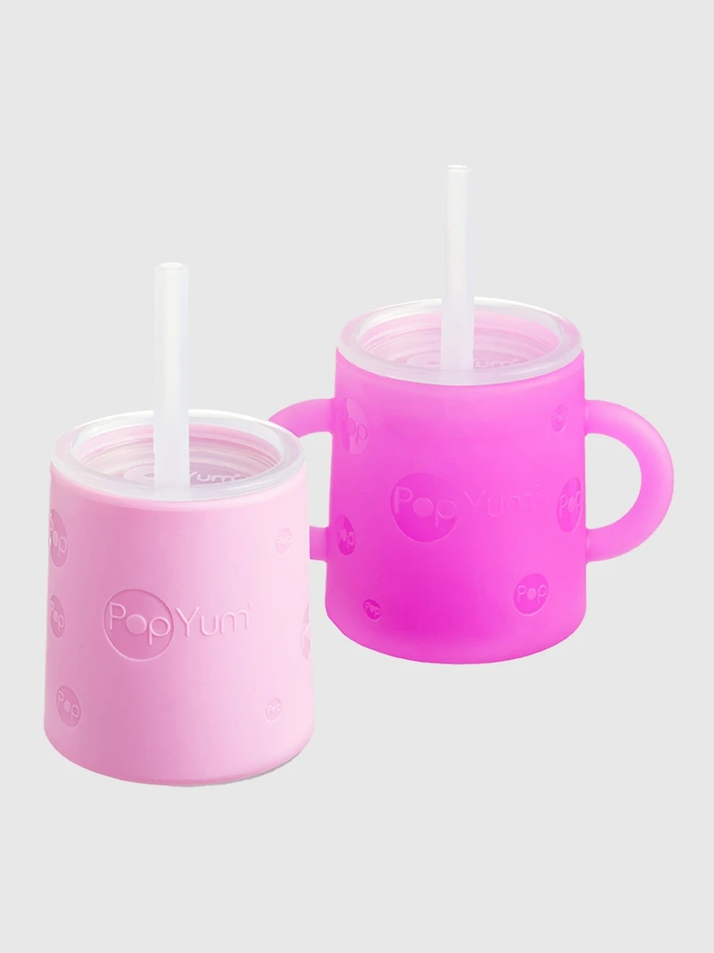 PopYum Baby and Toddler Silicone Training Cup 2-Pack