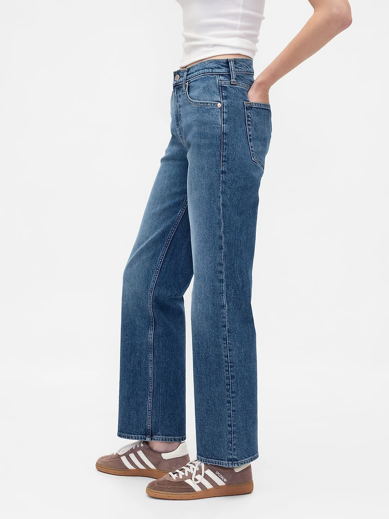 Mid Rise Rigid Relaxed Straight Jeans
