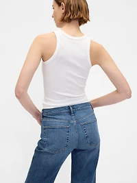 Mid Rise Rigid Relaxed Straight Jeans