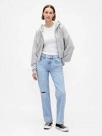 Mid Rise Relaxed Straight Jeans