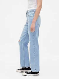 Mid Rise Relaxed Straight Jeans
