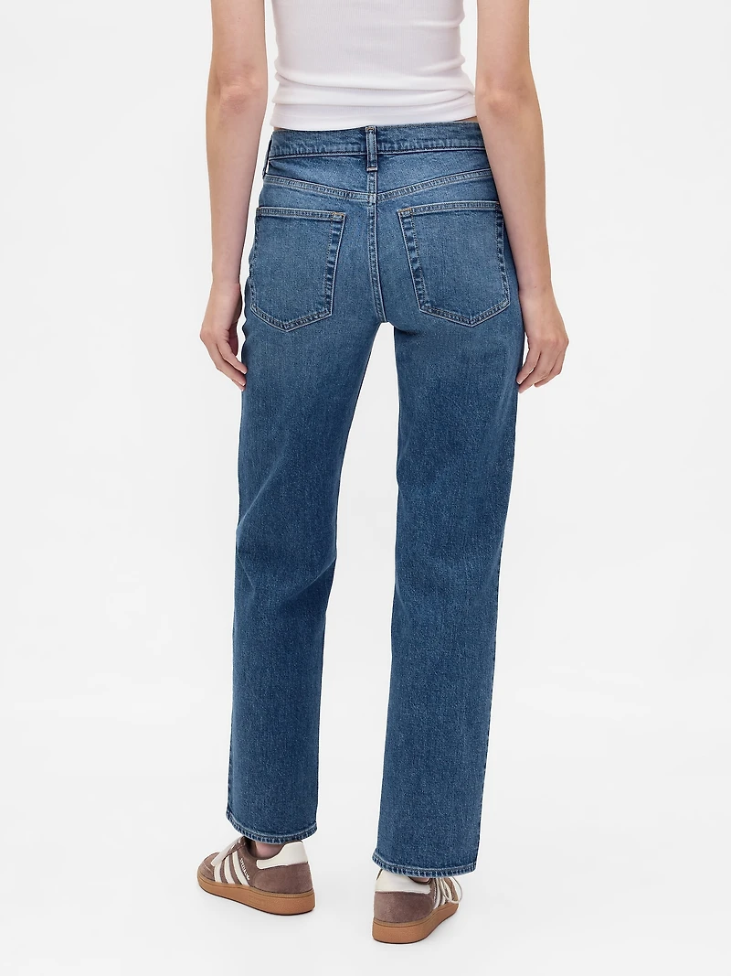 Mid Rise Rigid Relaxed Straight Jeans