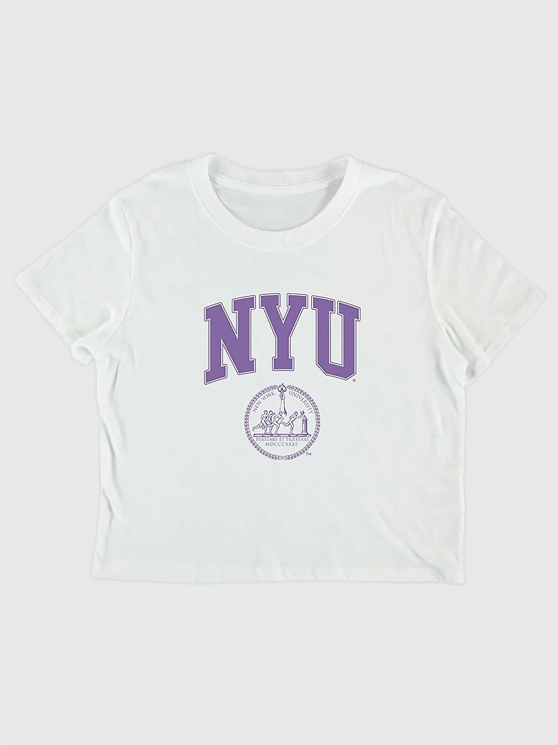 NYU College Crest Crop T-Shirt
