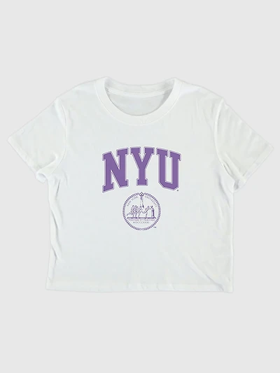 NYU College Crest Crop T-Shirt