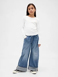Kids Low Rise Easy Wide-Leg Baggy Jeans