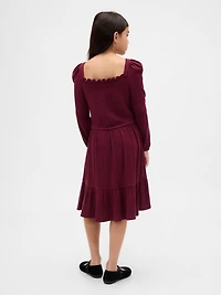 Kids Softspun Smocked Square-Neck Dress