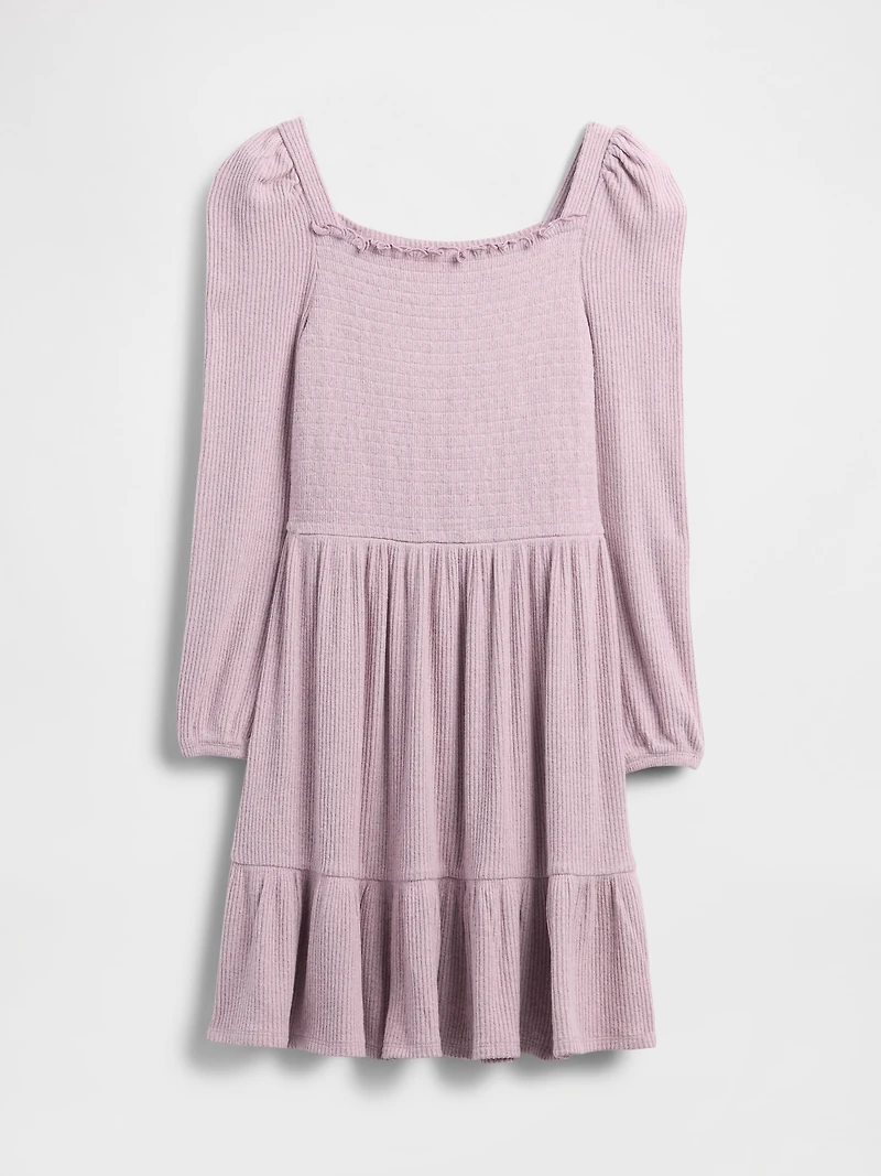 Kids Softspun Smocked Square-Neck Dress
