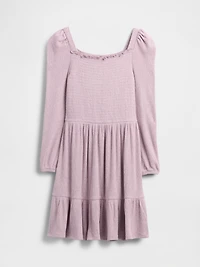 Kids Softspun Smocked Square-Neck Dress