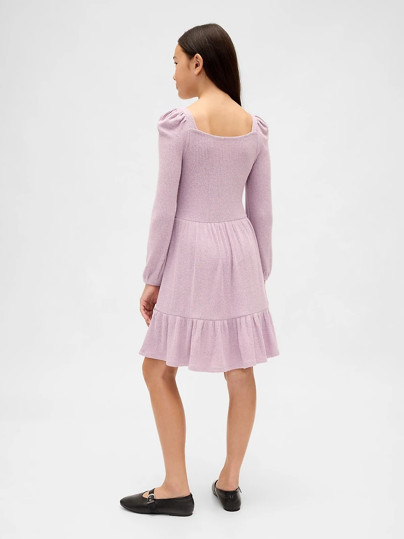 Kids Softspun Smocked Square-Neck Dress