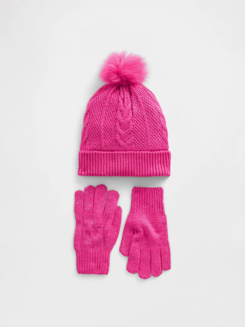 Kids Cable-Knit Cozy Set