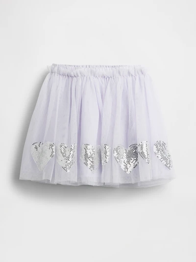 Baby & Toddler Tulle Sequin Heart Skirt