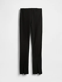 High Rise Double Knit Split-Hem Flare Pants