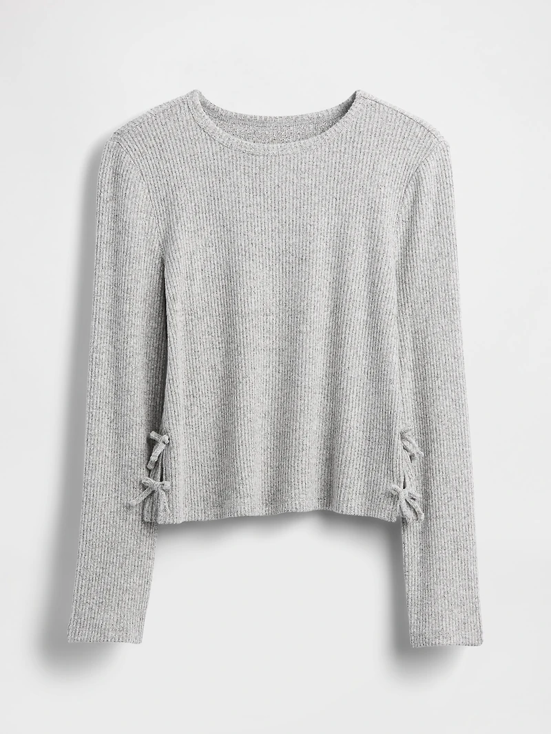 Kids Softspun Rib Side-Tie Sweater Top