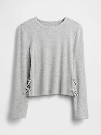 Kids Softspun Rib Side-Tie Sweater Top