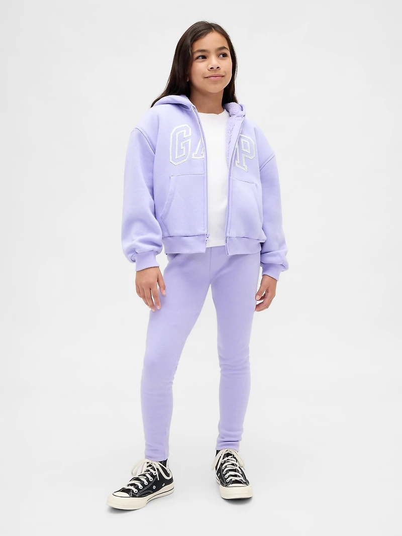 Kids Sherpa-Lined Graphic Logo Hoodie