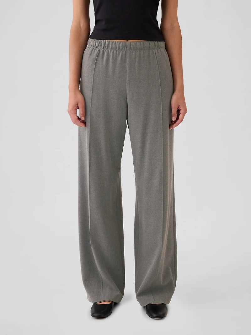 Wide-Leg Seamed Easy Pants