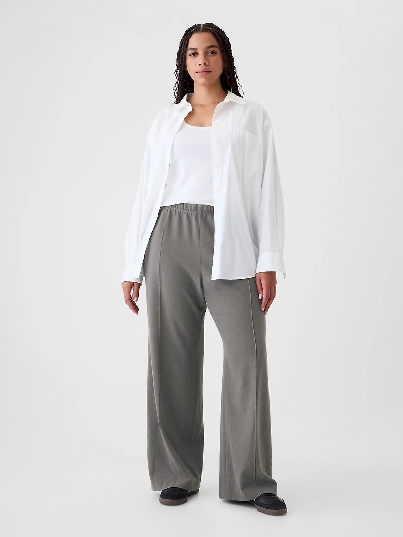 Wide-Leg Seamed Easy Pants
