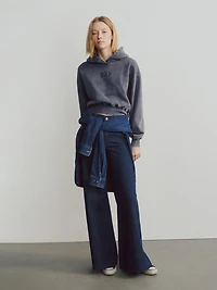 VintageSoft Crop Logo Hoodie