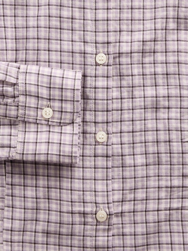Flannel Fitted Plaid Shirt