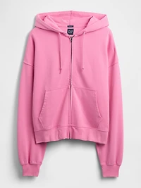 Heavyweight Oversized Crop Zip Hoodie