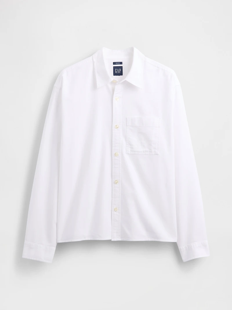 Relaxed Crop Oxford Shirt