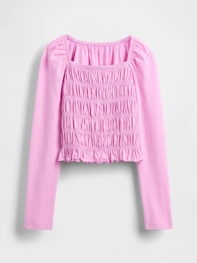Kids Smocked Square-Neck Top