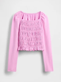 Kids Smocked Square-Neck Top