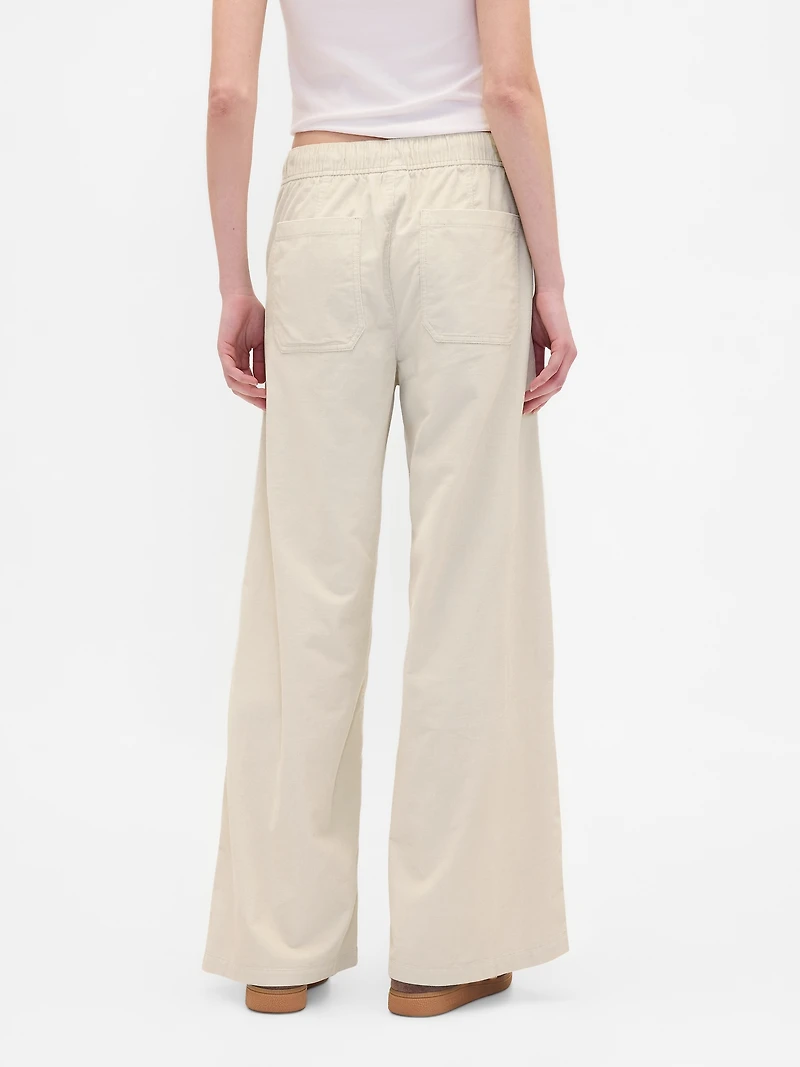 Mid Rise Corduroy Baggy Pants