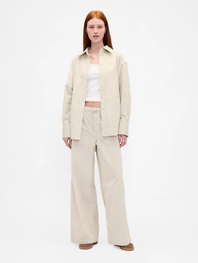 Mid Rise Corduroy Baggy Pants