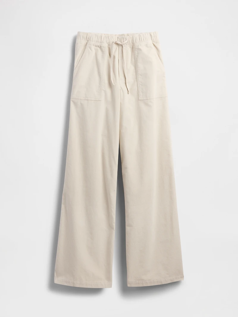 Mid Rise Corduroy Baggy Pants