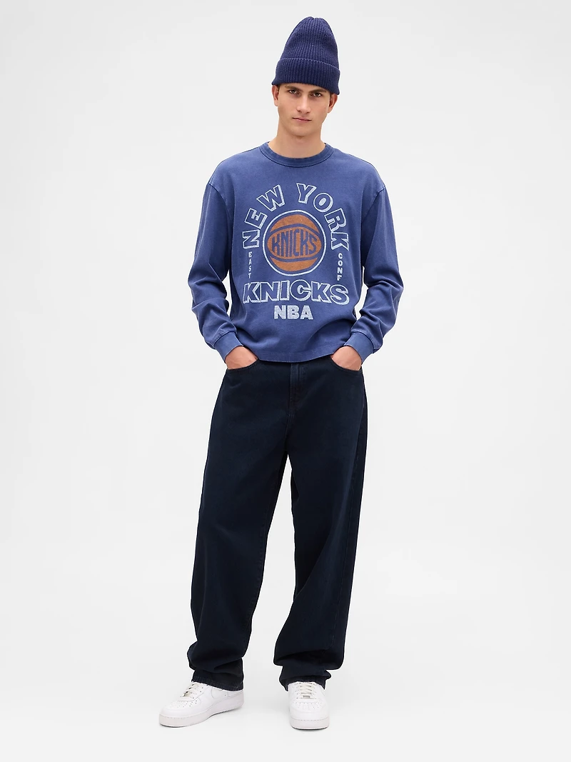 NBA New York Knicks Crop Graphic T-Shirt