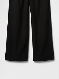 Linen-Blend Easy Wide-Hem Pants