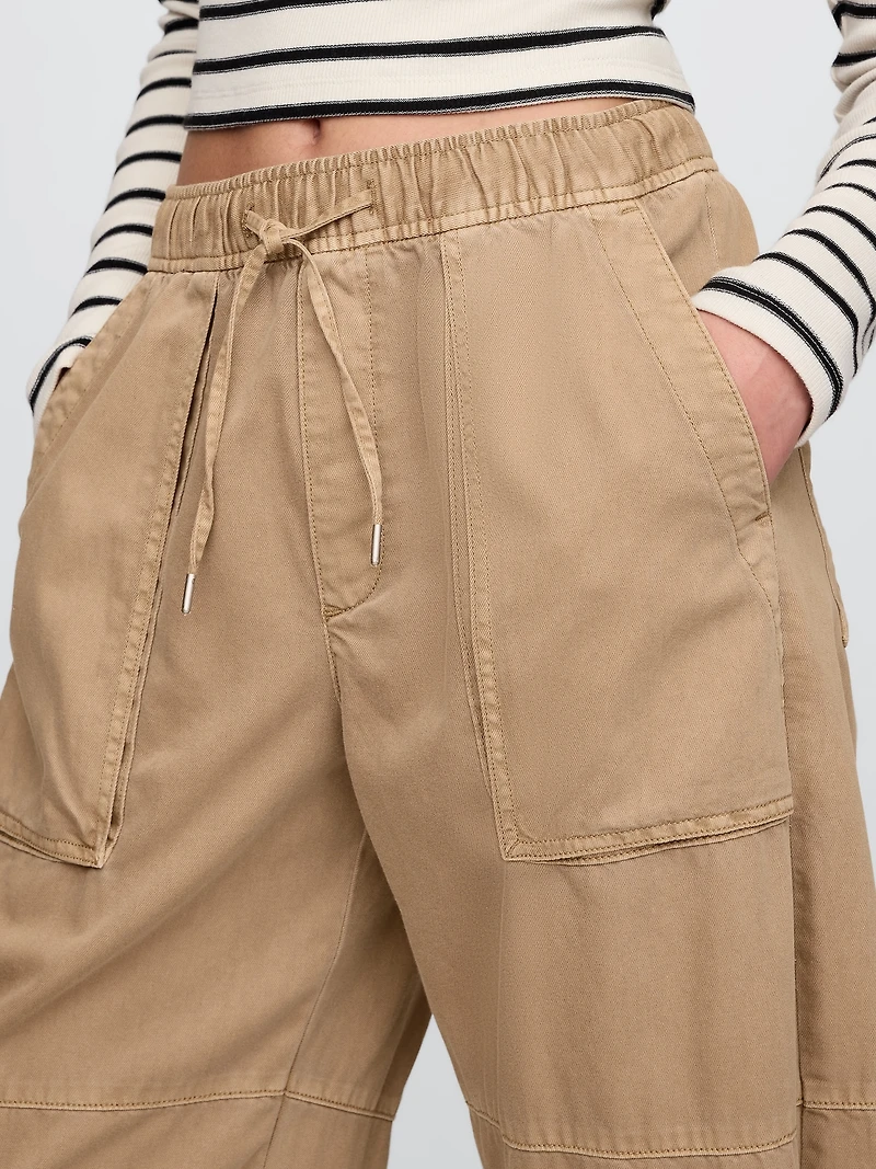 Mid Rise Easy Utility Barrel Pants