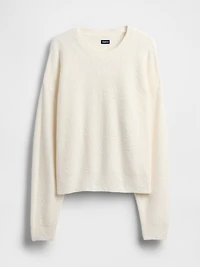 CashSoft Boucle Relaxed Crewneck Top