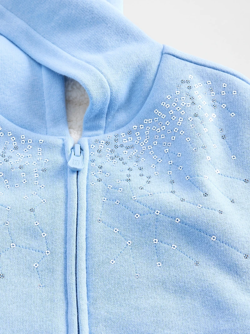 Baby & Toddler Sherpa-Lined Sequin Zip Hoodie