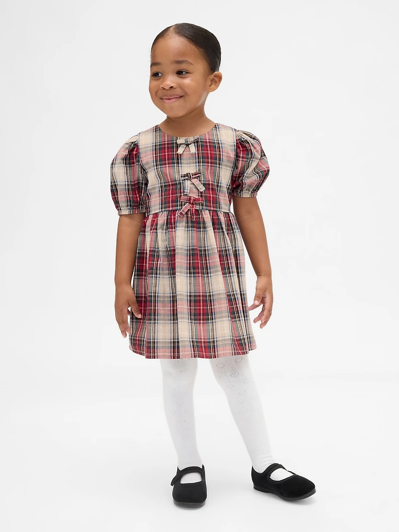 Baby & Toddler Puff-Sleeve Bow Dress