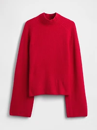 CashSoft Shaker-Stitch Turtleneck Sweater