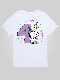 Toddler Peanuts 4th Birthday Short Sleeve Graphic T-Shirt