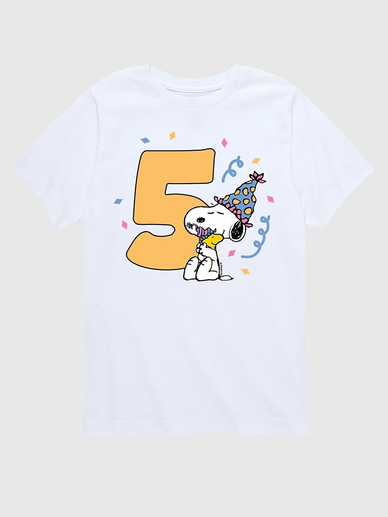 Toddler Peanuts 5th Birthday Short Sleeve Graphic T-Shirt