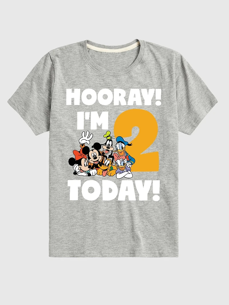 Toddler Disney Hooray Im 2 Today Graphic Tee