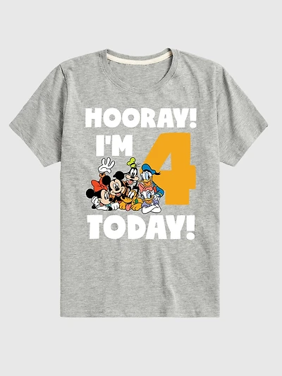Toddler Disney Hooray Im 4 Today Graphic Tee