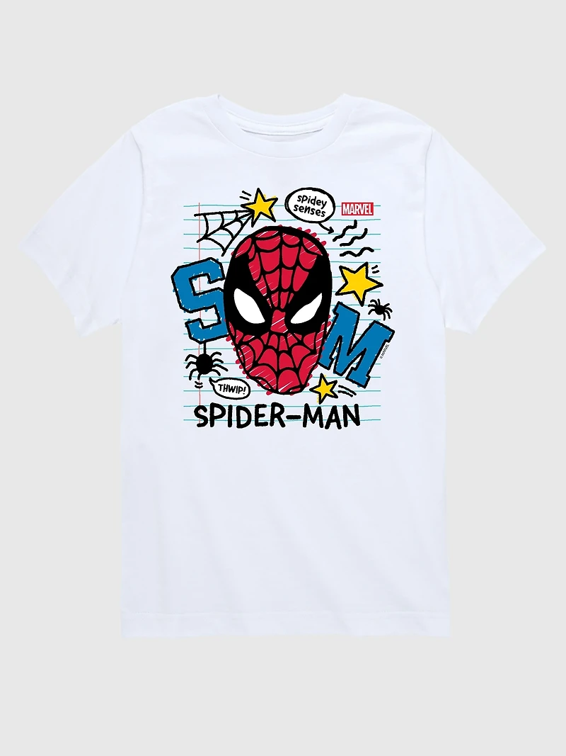 Toddler Marvel Scribbled Spider-Man Short Sleeve Graphic Tee