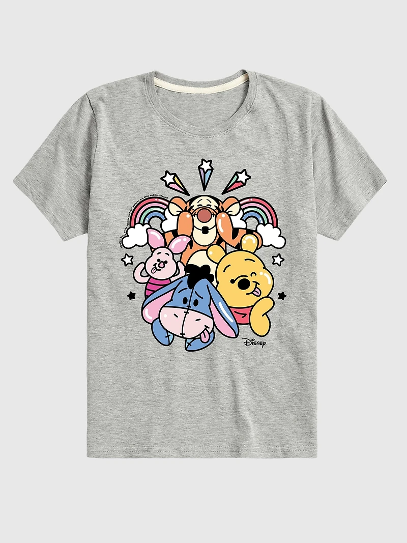 Toddler Winnie the Pooh and Friends Rainbow Stars Short Sleeve Graphic Tee