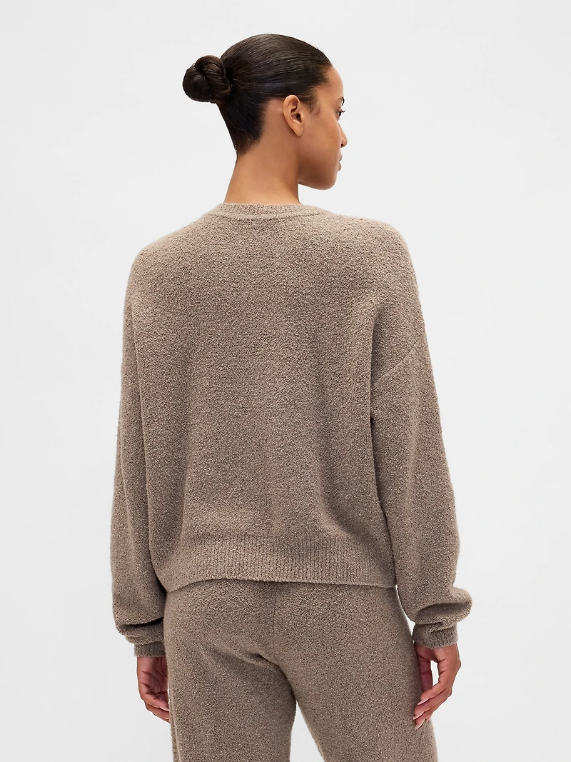 CashSoft Boucle Relaxed Crewneck Top