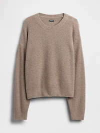 CashSoft Boucle Relaxed Crewneck Top
