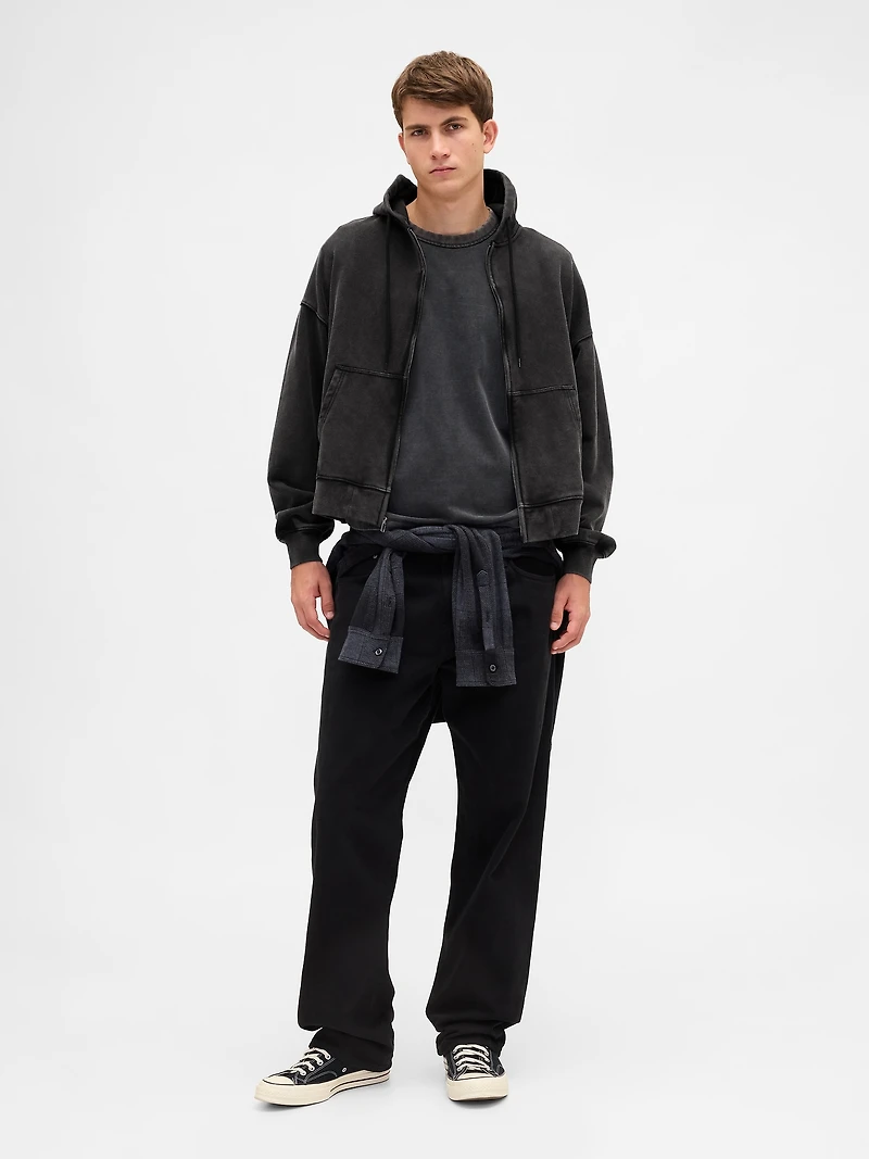 Adult Heavyweight Oversized Crop Zip Hoodie