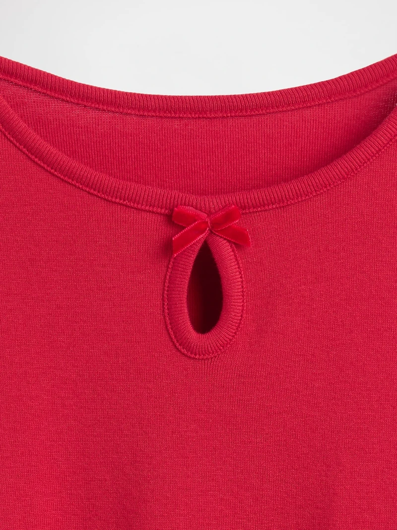 Kids Keyhole Bow Fitted T-Shirt