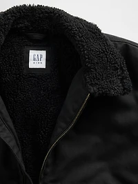 Kids Sherpa-Lined Canvas Bomber Jacket